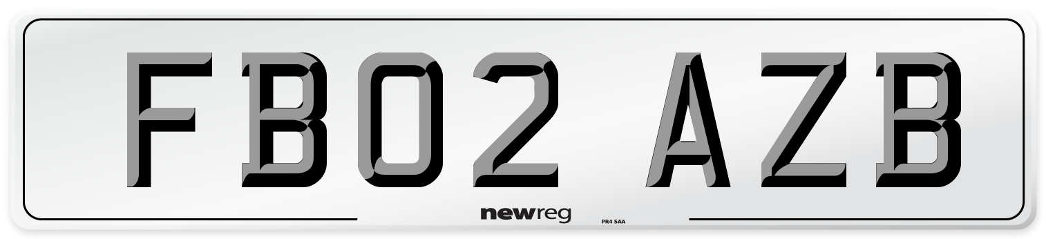 FB02 AZB Number Plate from New Reg
